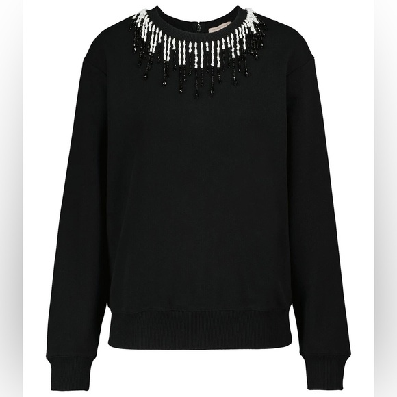 Christopher Kane Sweaters - NWT Christopher Kane Beaded Embellished cotton sweatshirt in black size XS